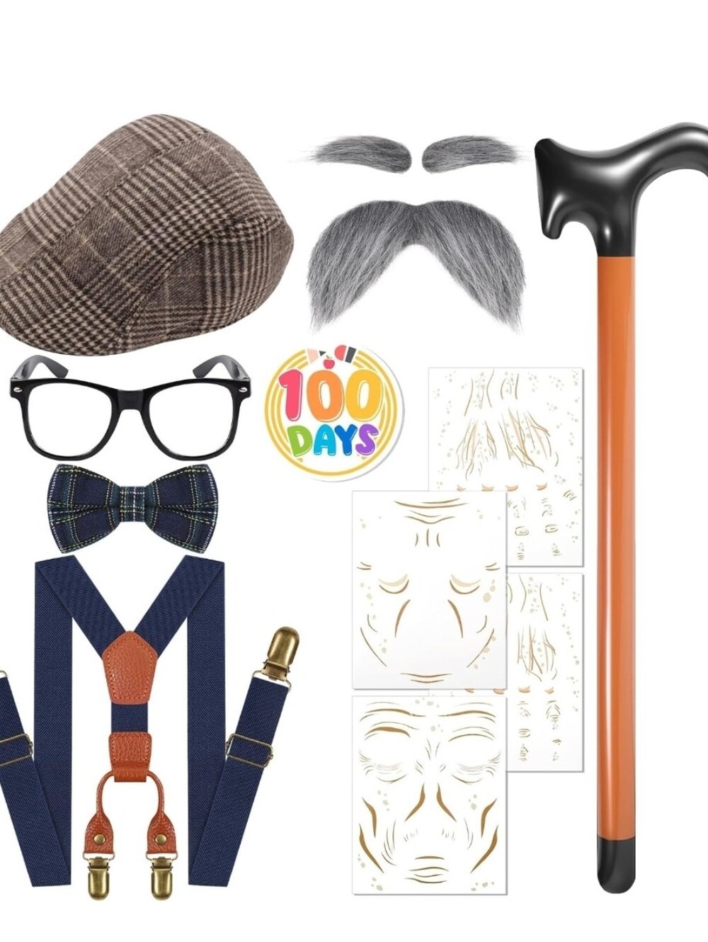 Old Man Boys Costume Halloween 100 Days Of School